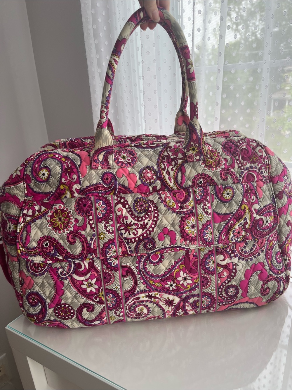 Vera Bradley XL “Paisley Meets Plaid” Pattern Quilted Travel Weekender